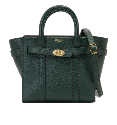 Micro Zip Bayswater, &pound;595, Handbags, Green, Leather, Front view